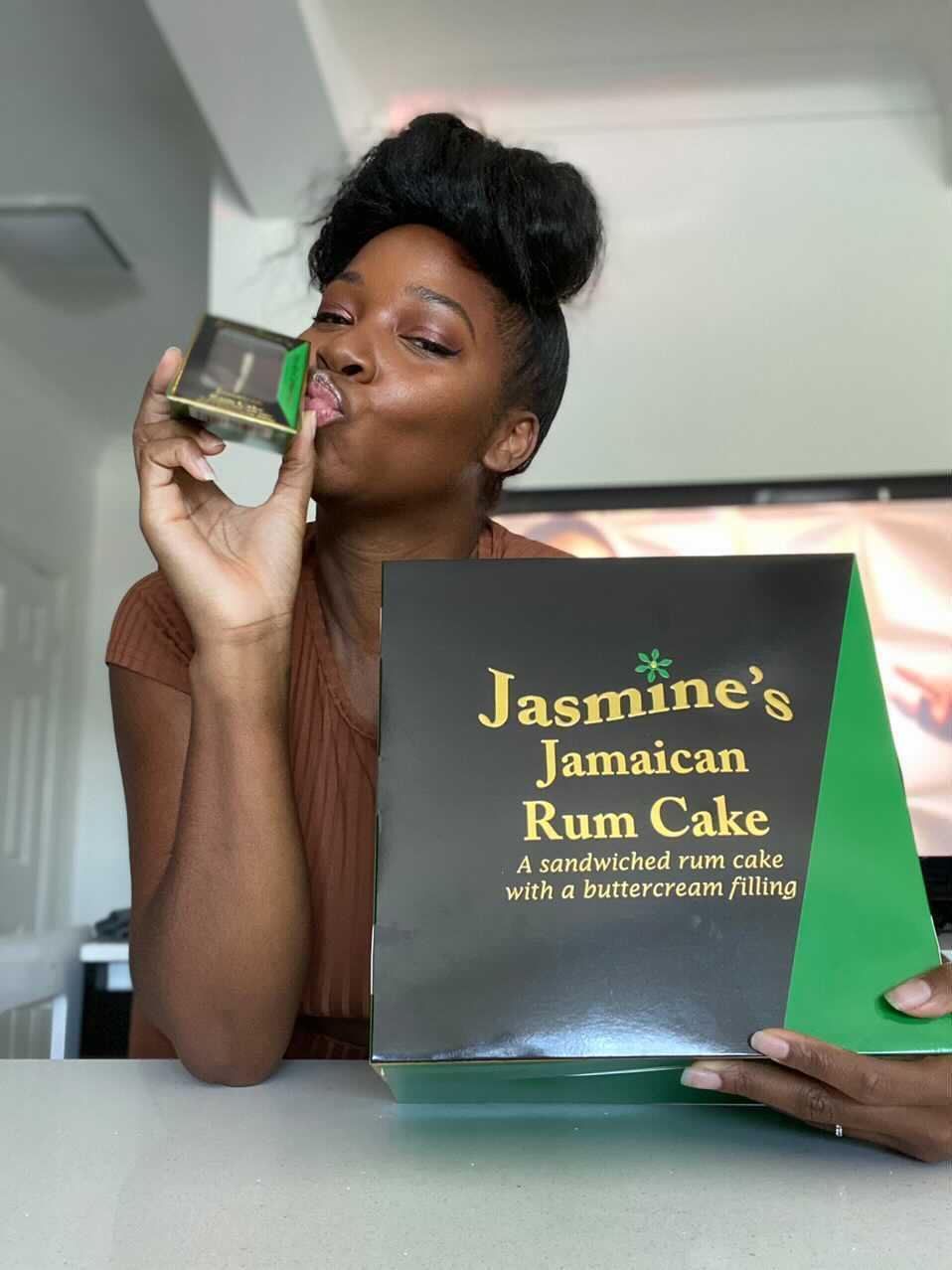 Jamelia Tasting Jasmine's Jamaican Rum Cake